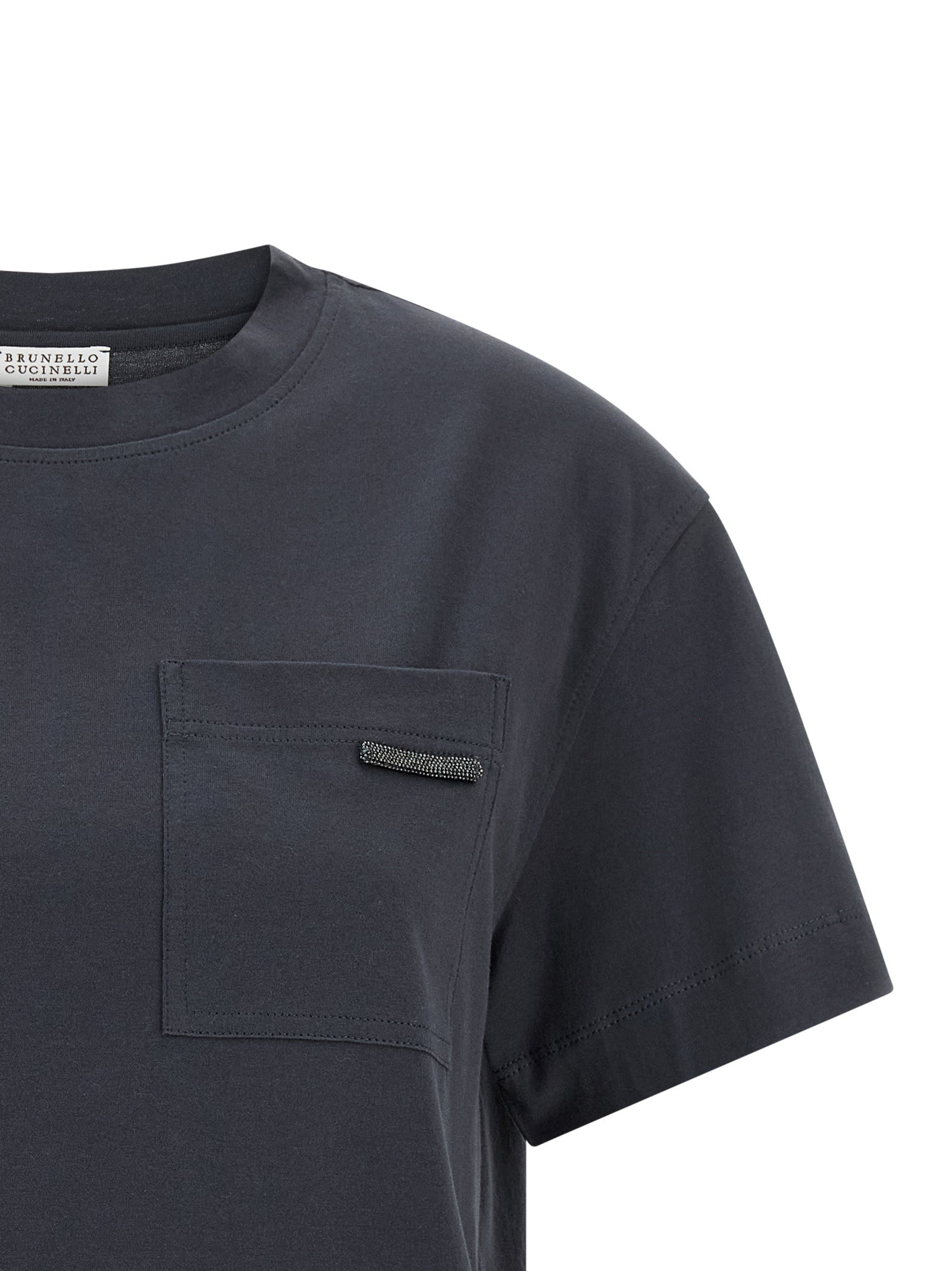 Brunello Cucinelli 'Shiny Tab' T-Shirt