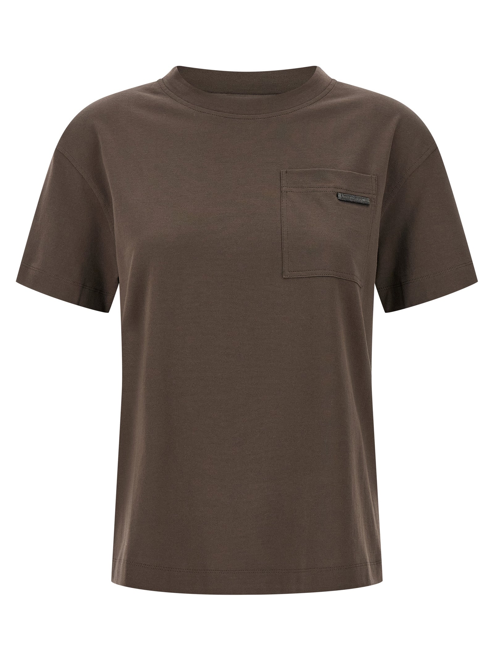 Brunello Cucinelli 'Shiny Tab' T-Shirt