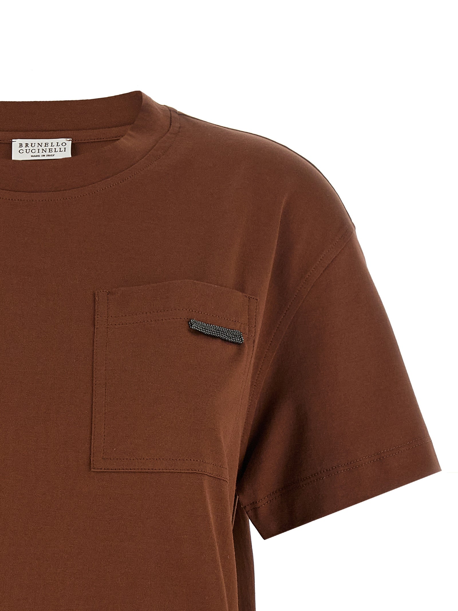 Brunello Cucinelli 'Shiny Tab' T-Shirt