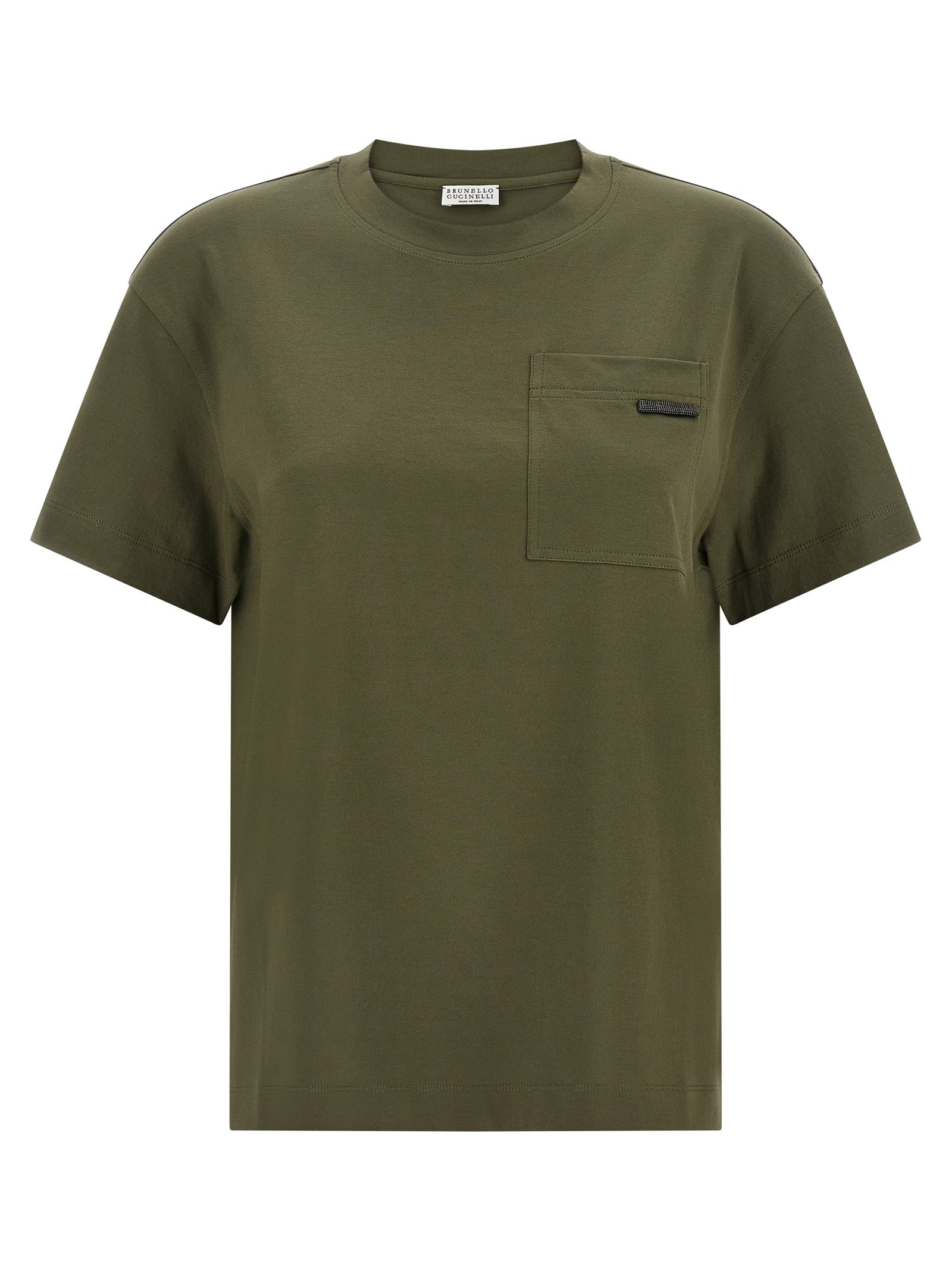 Brunello Cucinelli 'Shiny Tab' T-Shirt