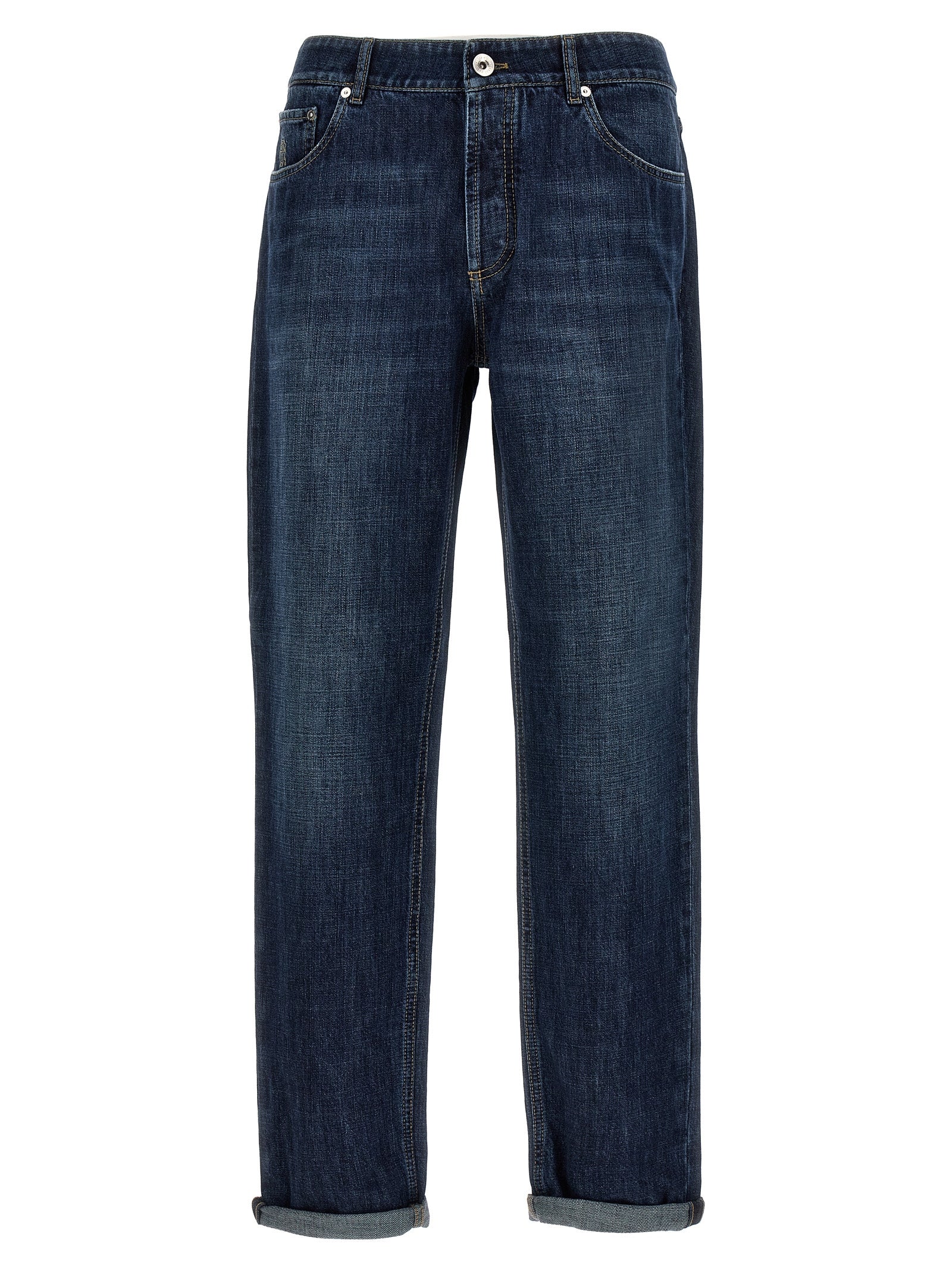 Brunello Cucinelli Logo Embroidery Jeans