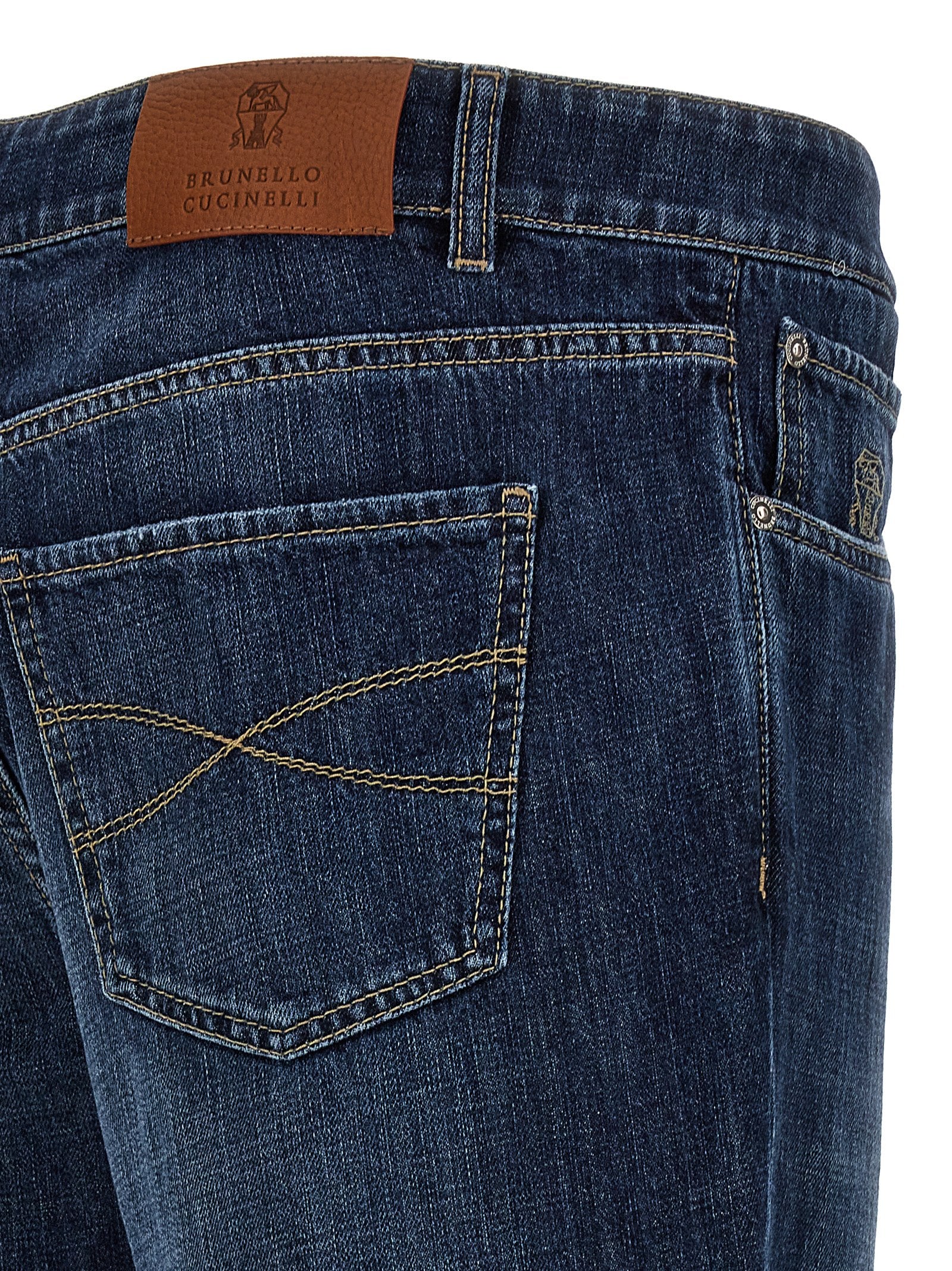 Brunello Cucinelli Logo Embroidery Jeans