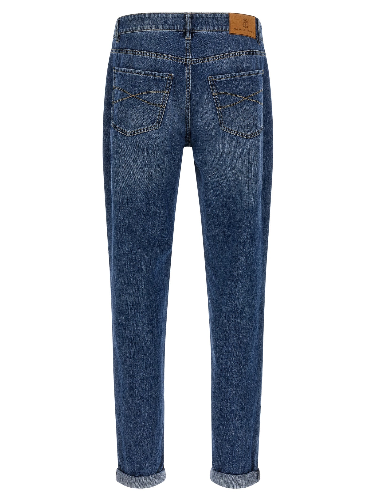 Brunello Cucinelli Logo Embroidery Jeans