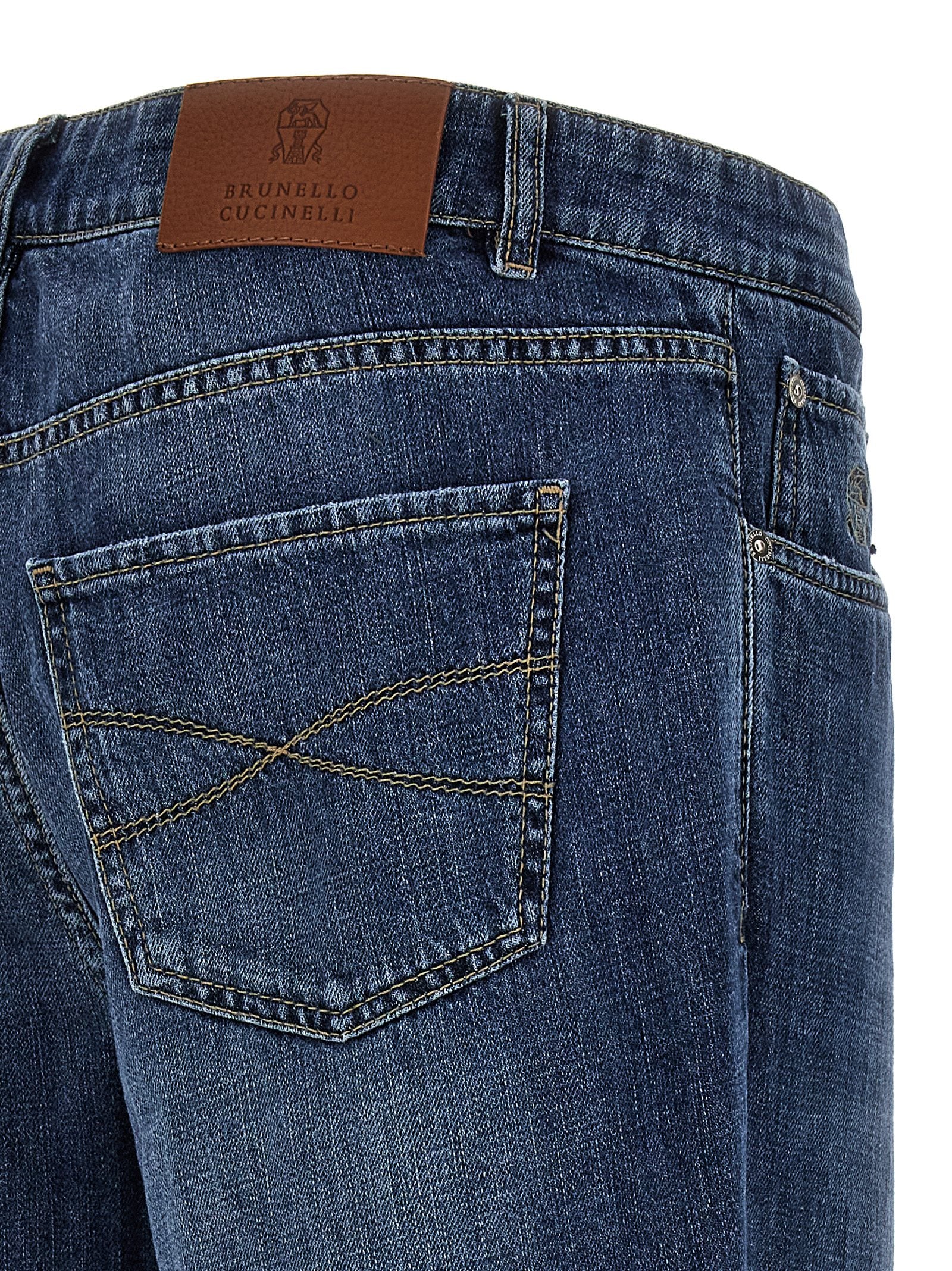 Brunello Cucinelli Logo Embroidery Jeans