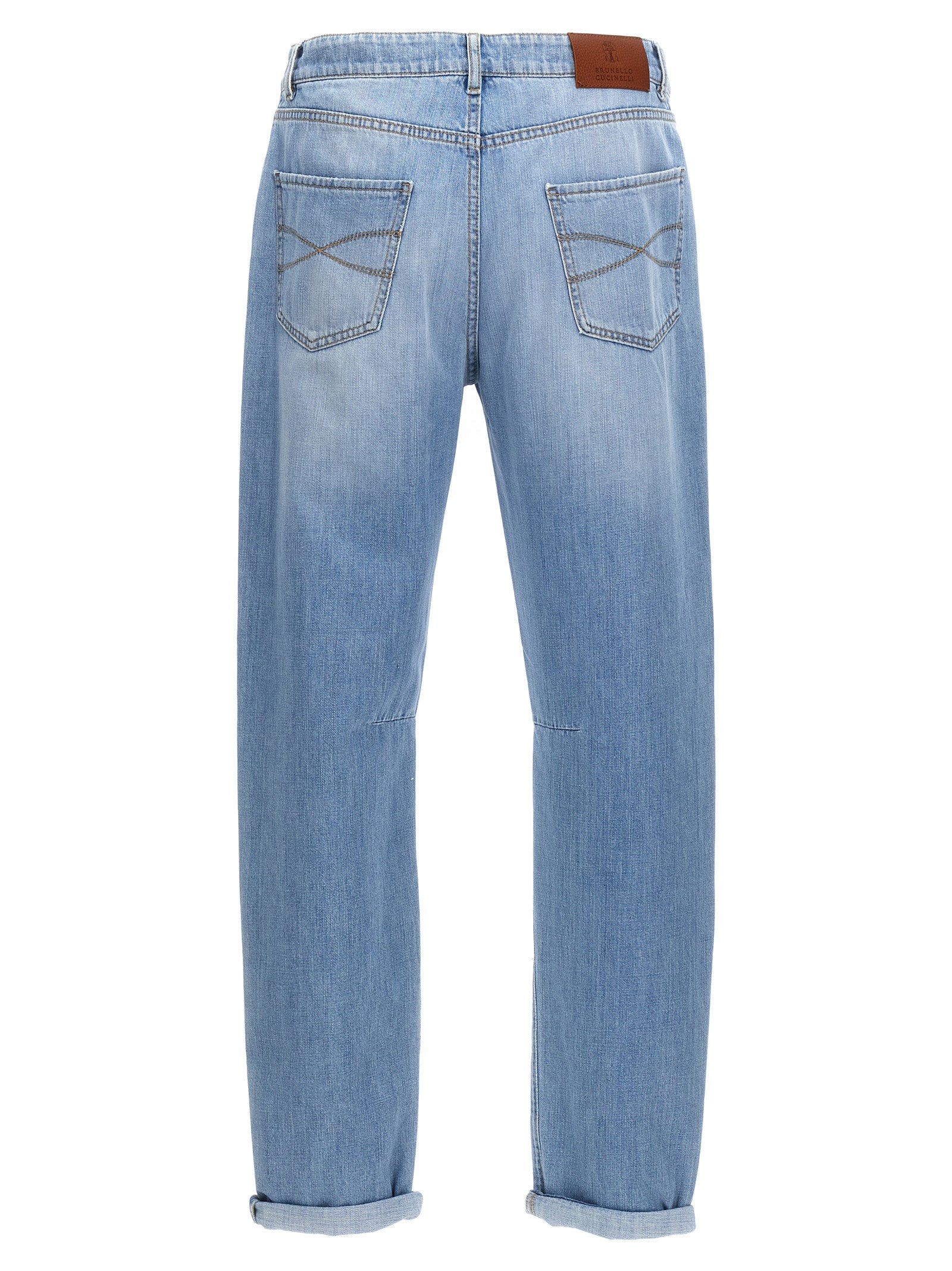 Brunello Cucinelli Logo Embroidery Denim Jeans