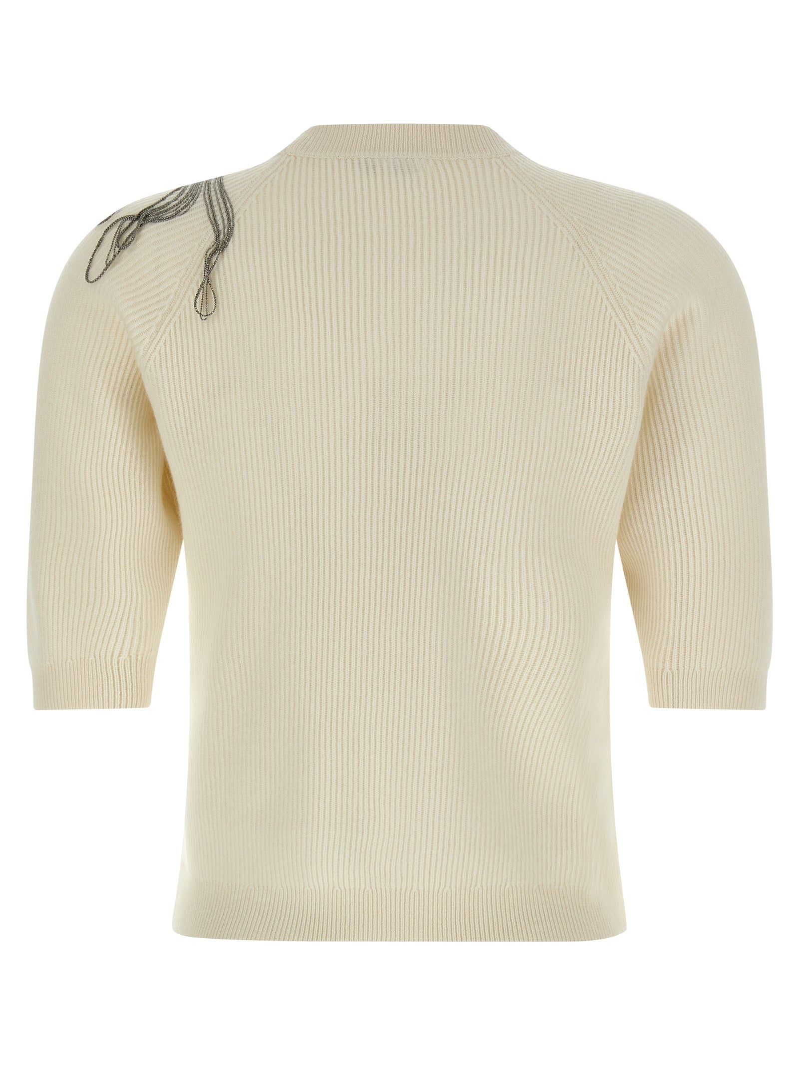 Brunello Cucinelli 'Shiny Flower Embroidery' Sweater