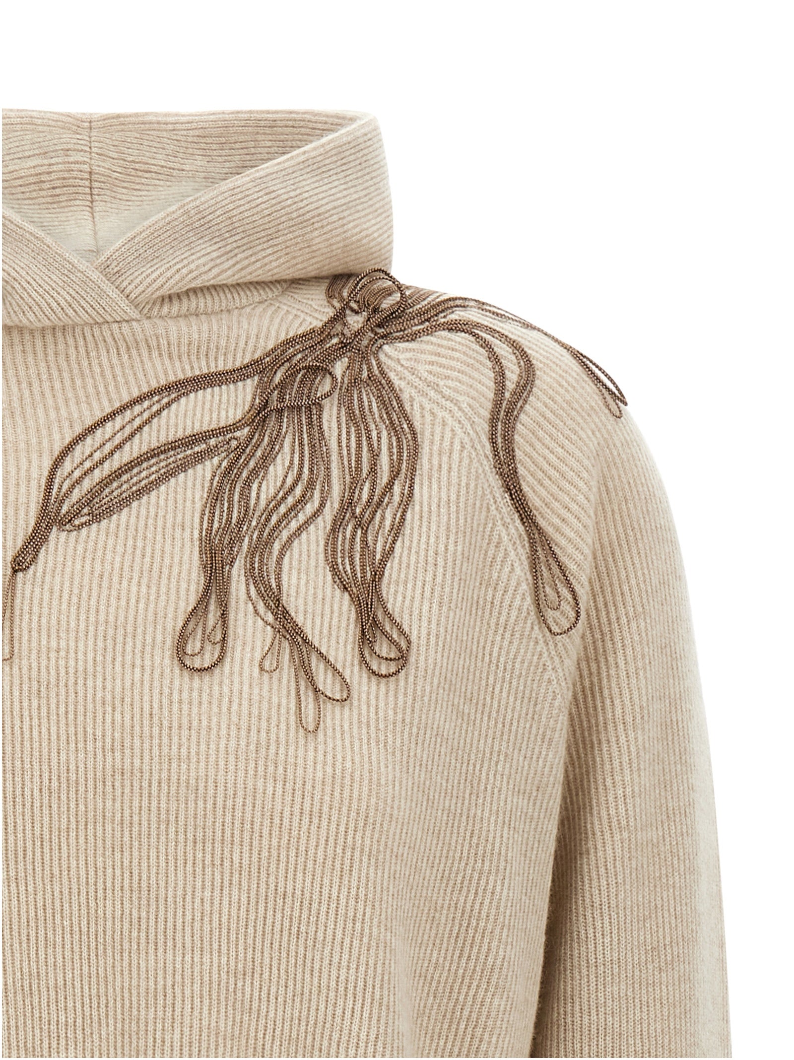 Brunello Cucinelli 'Shiny Flower Embroidery' Sweater