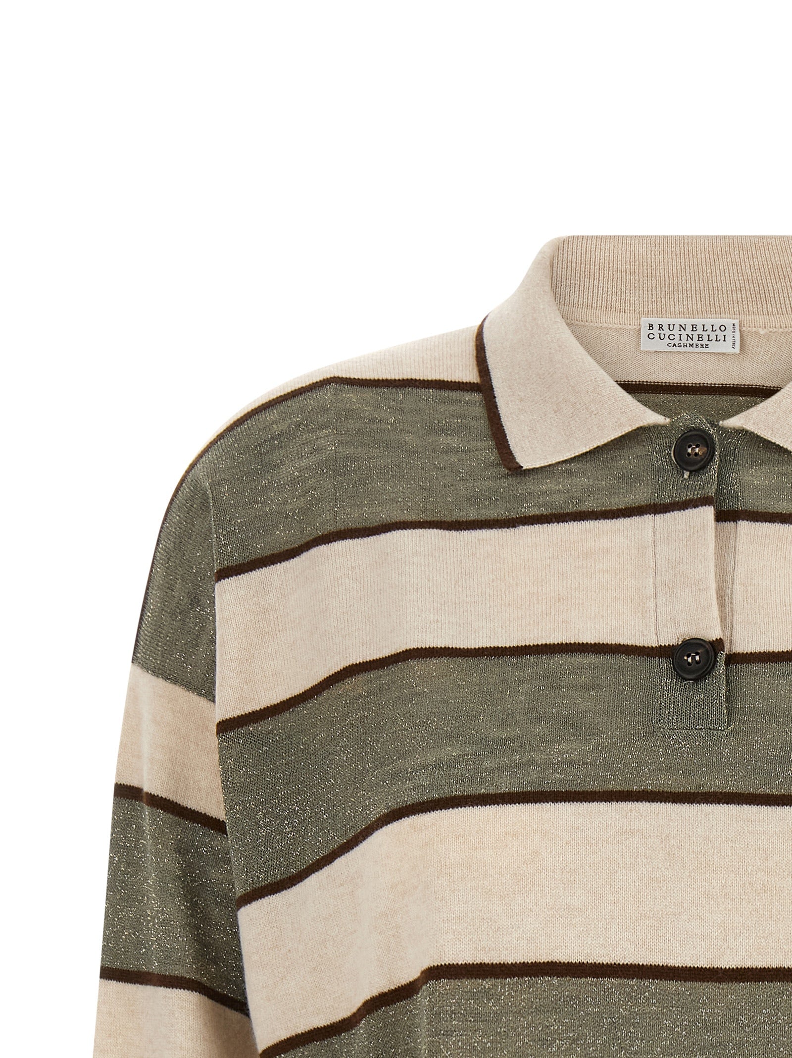 Brunello Cucinelli 'Sparkling Stripes' Polo Shirt
