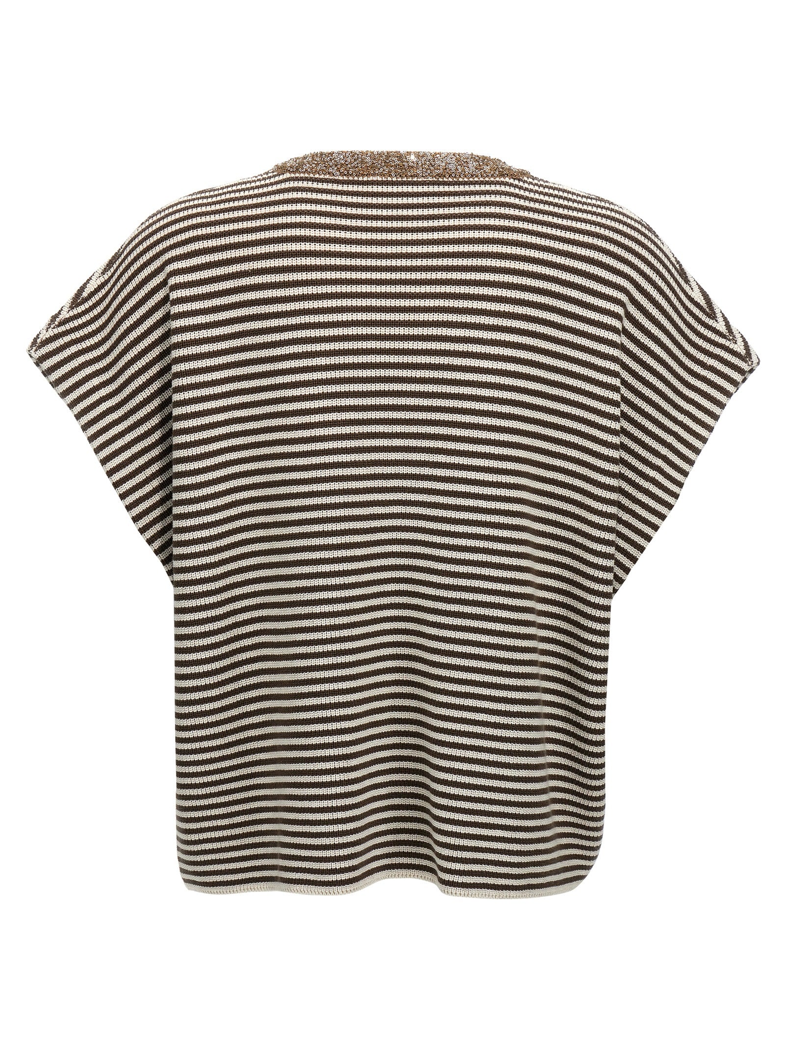 Brunello Cucinelli 'Dazzling Collar Insert' T-Shirt