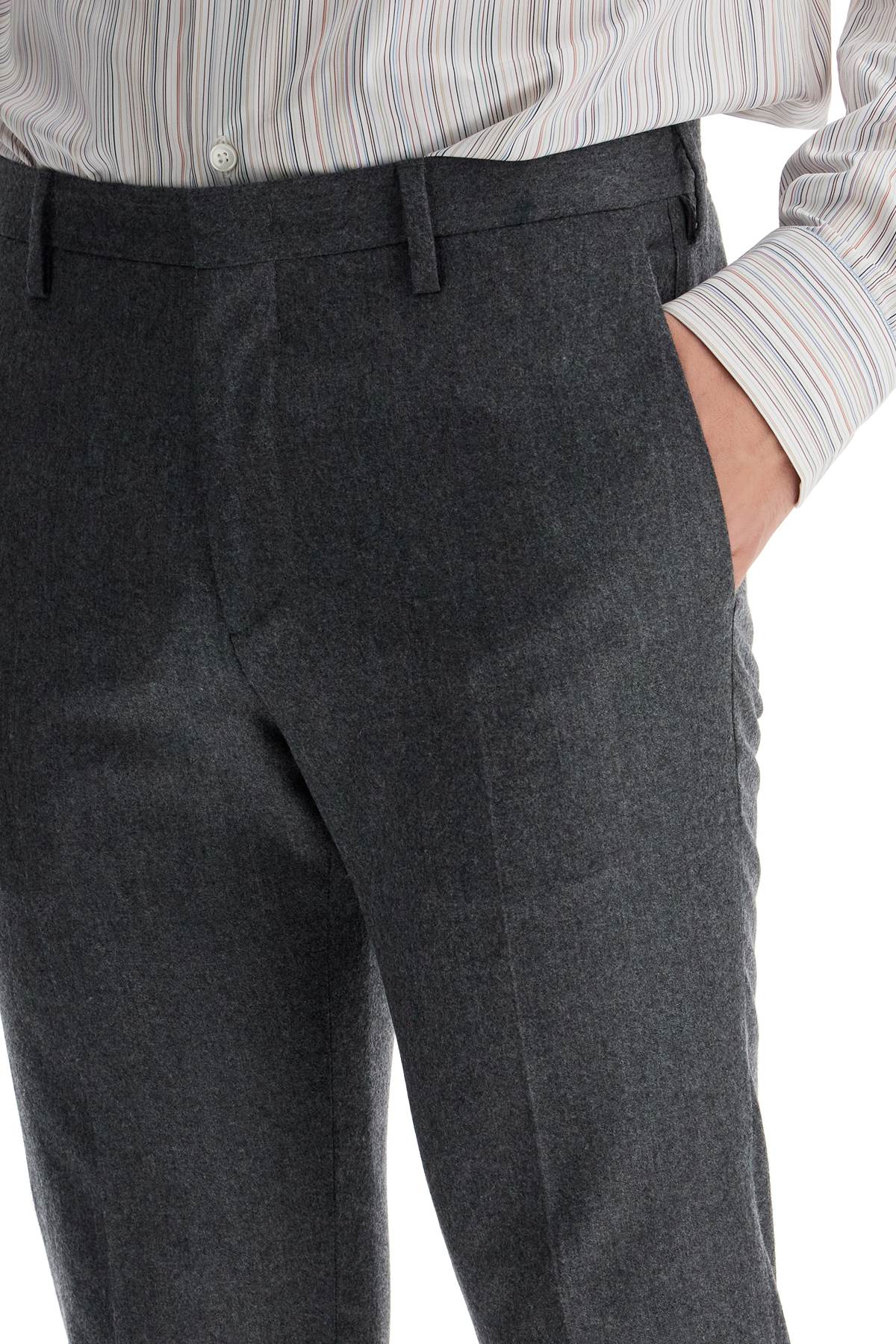 Paul Smith Slim Fit Flannel Trousers In Eight