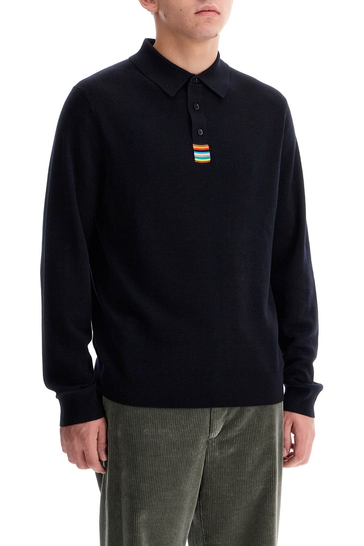 Paul Smith Merino Wool Polo-Style Pullover Sweater