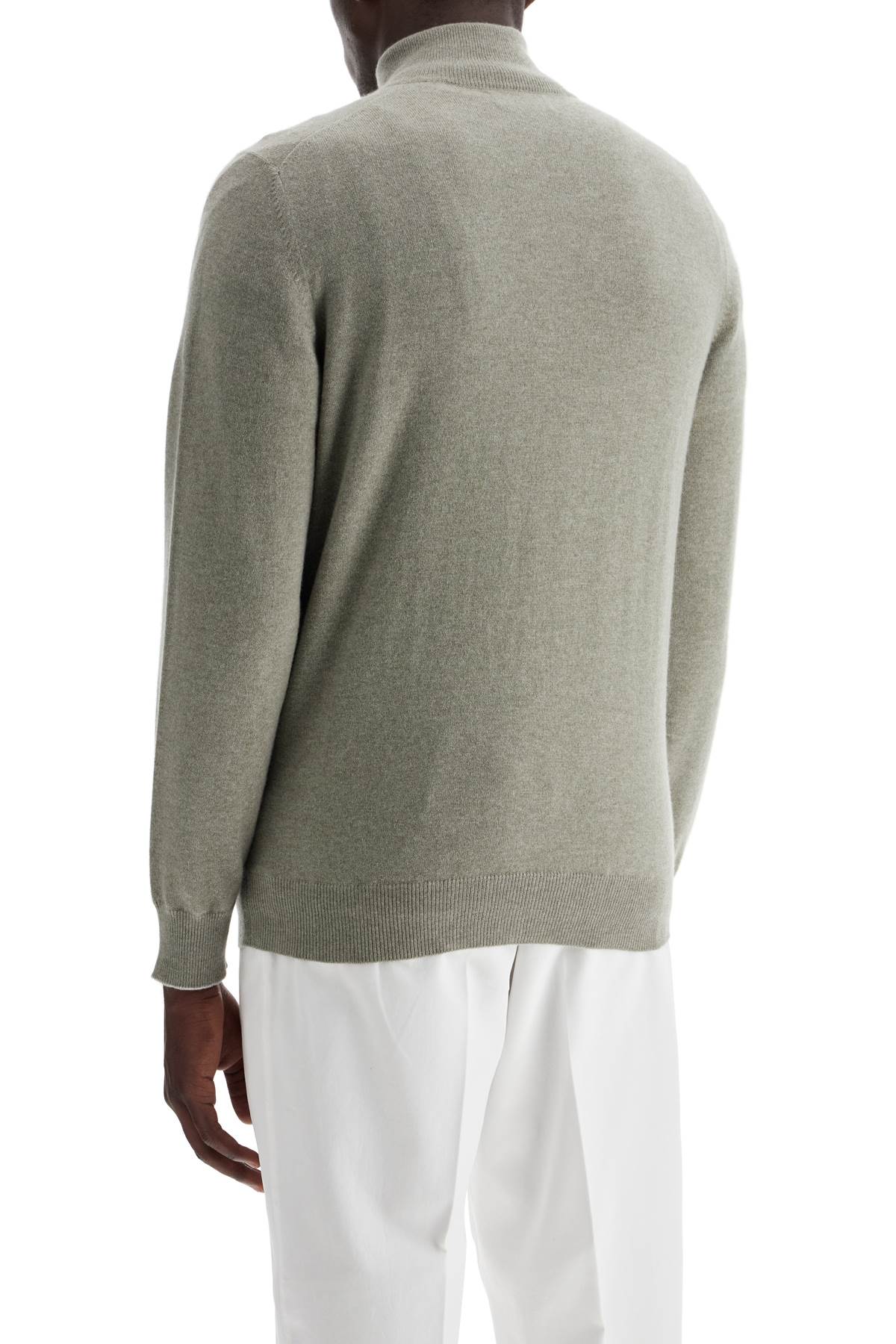 Brunello Cucinelli Cashmere High-Neck Pullover Sweater Green