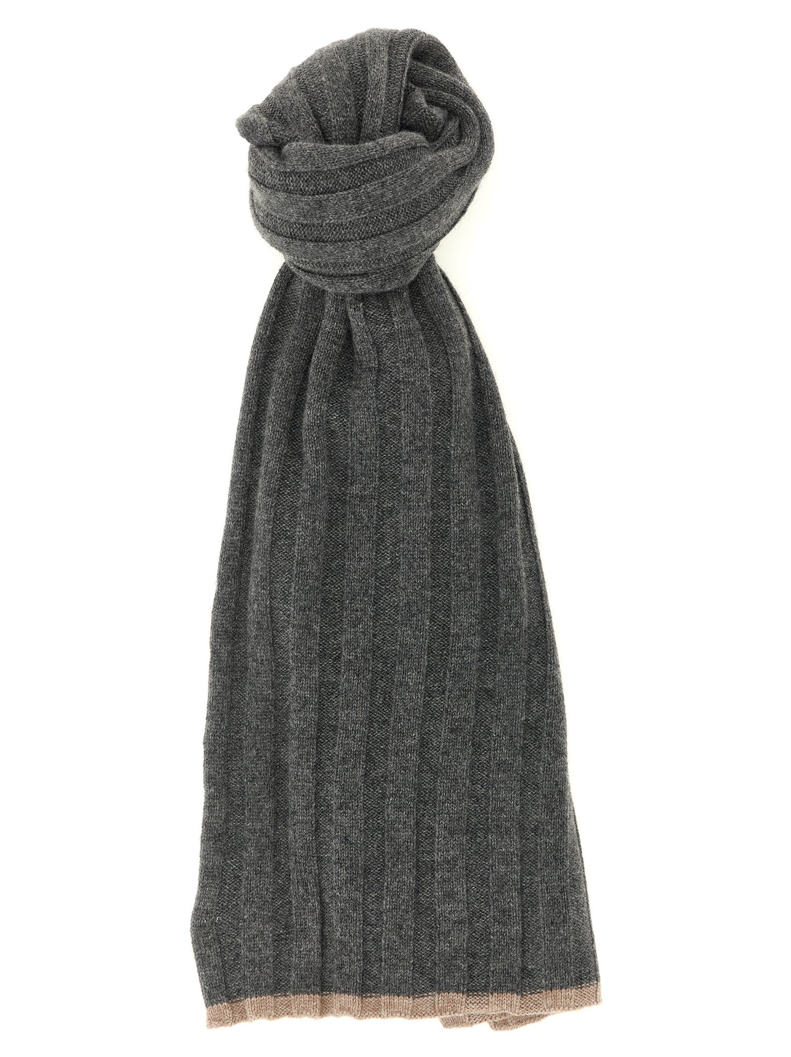 Brunello Cucinelli Ribbed Cashmere Knit Scarf