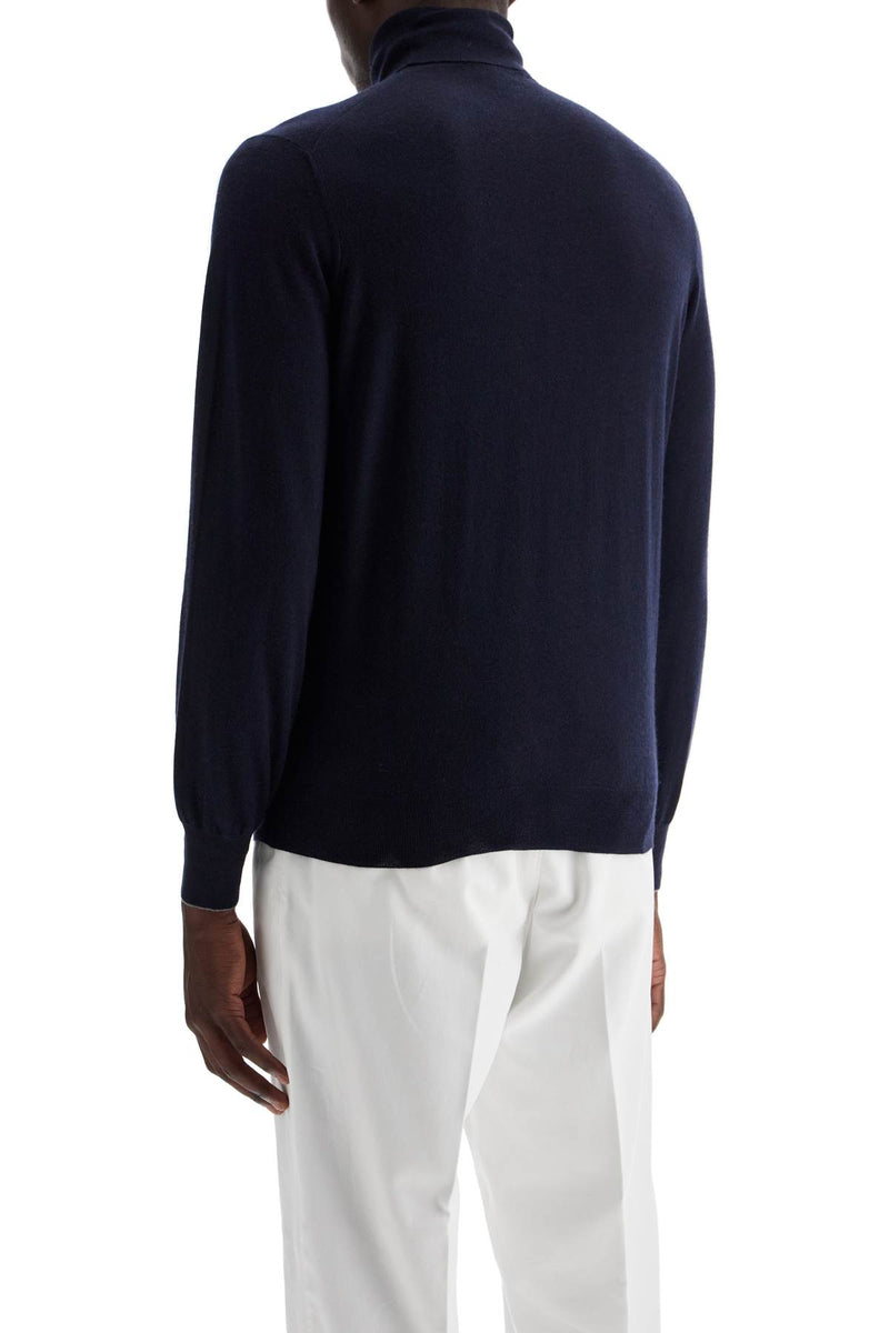 Brunello Cucinelli High-Neck Pullover Sweater Blue