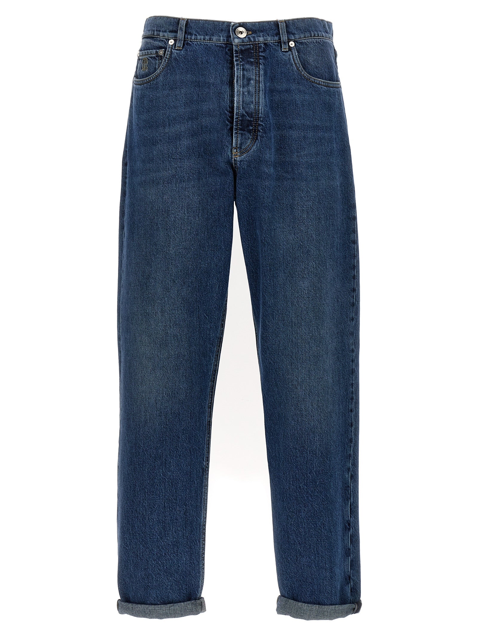 Brunello Cucinelli Logo Embroidery Jeans