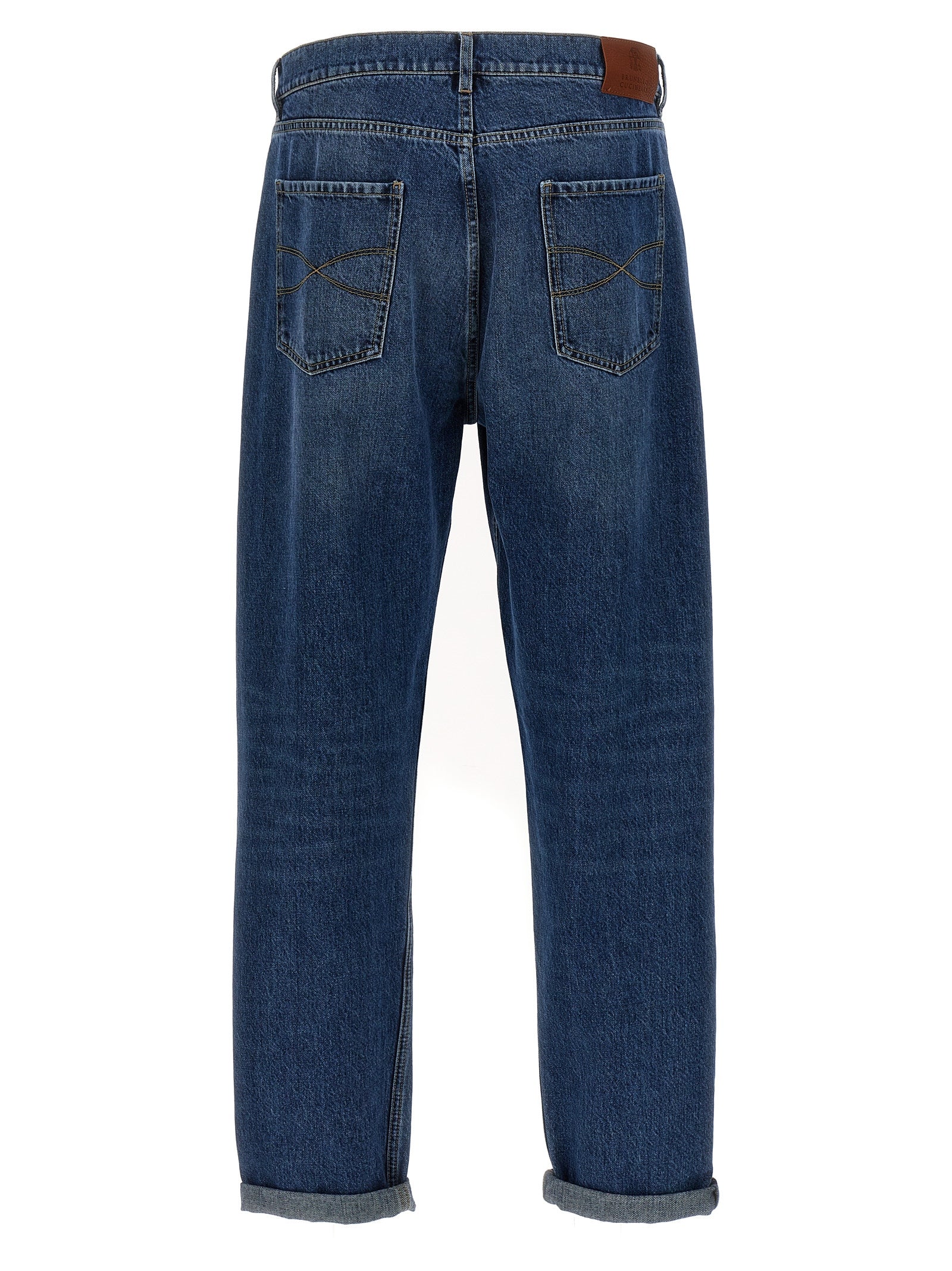 Brunello Cucinelli Logo Embroidery Jeans