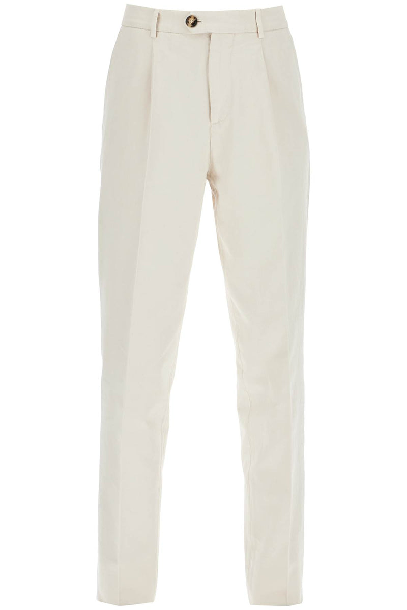 Brunello Cucinelli Leisure Fit Gabardine Trousers Beige