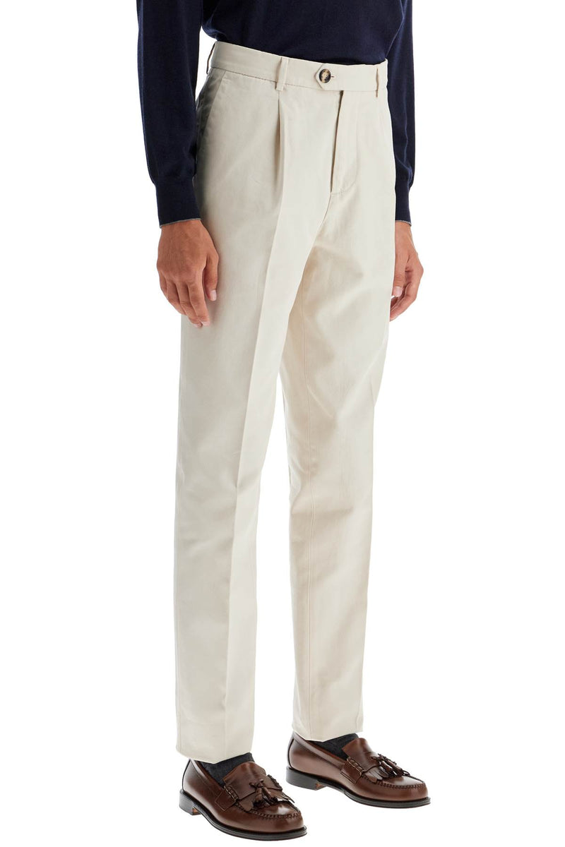 Brunello Cucinelli Leisure Fit Gabardine Trousers Beige