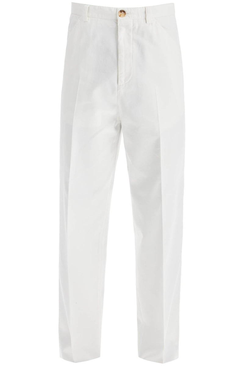 Brunello Cucinelli Twill Gabardine Trousers With Garment White