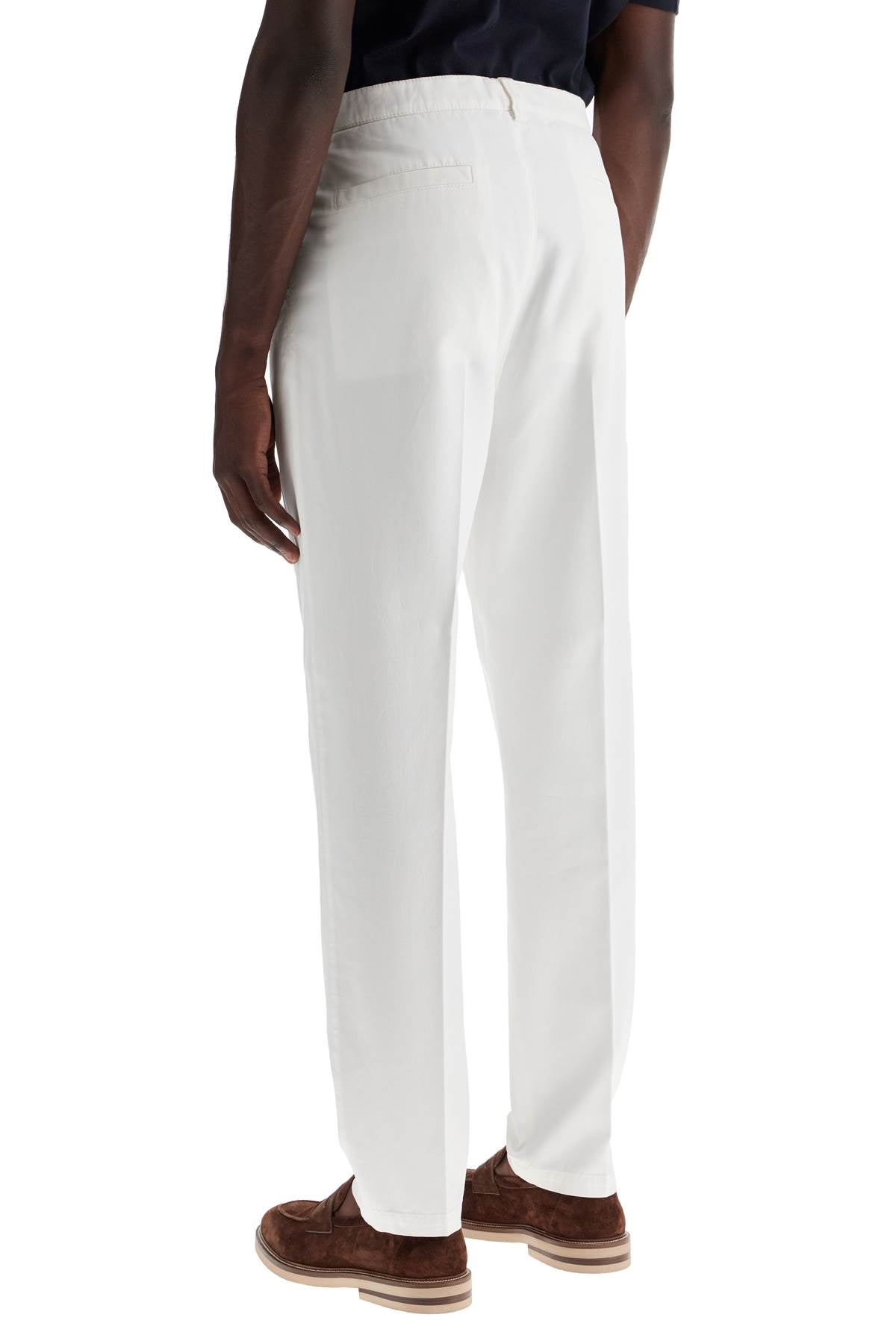 Brunello Cucinelli Twill Gabardine Trousers With Garment White