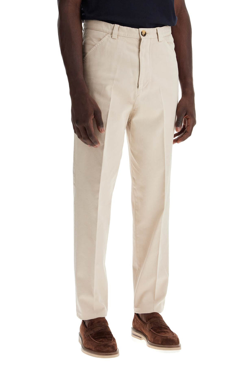 Brunello Cucinelli Twill Gabardine Trousers With Garment Beige