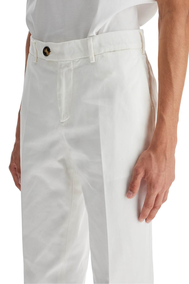 Brunello Cucinelli Italian Fit Gabardine Trousers For White