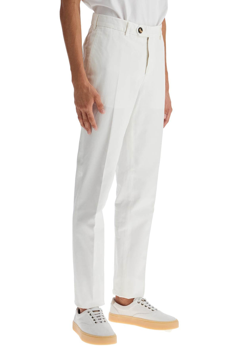 Brunello Cucinelli Italian Fit Gabardine Trousers For White