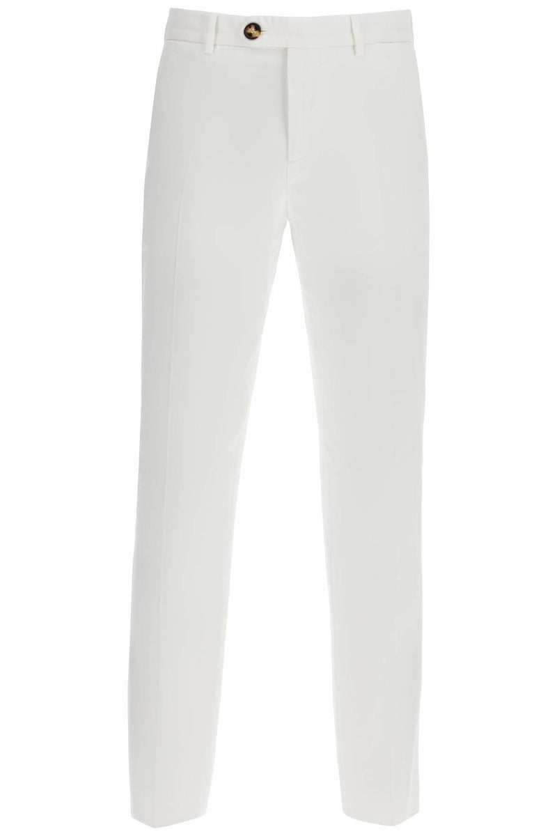 Brunello Cucinelli Italian Fit Gabardine Trousers For White