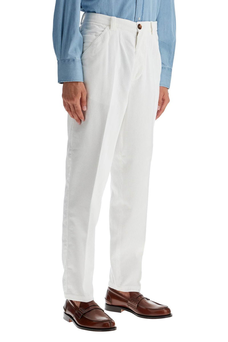 Brunello Cucinelli Corduroy Leisure Fit Pants White