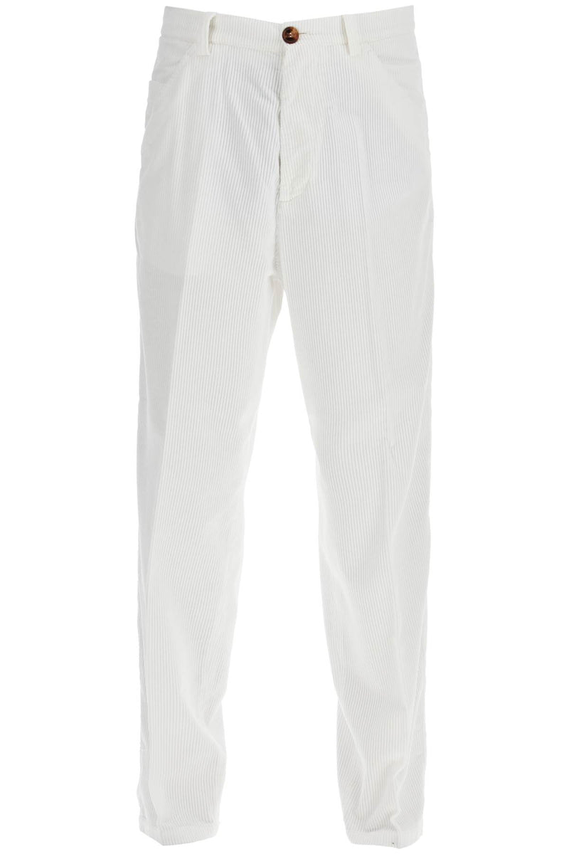 Brunello Cucinelli Corduroy Leisure Fit Pants White