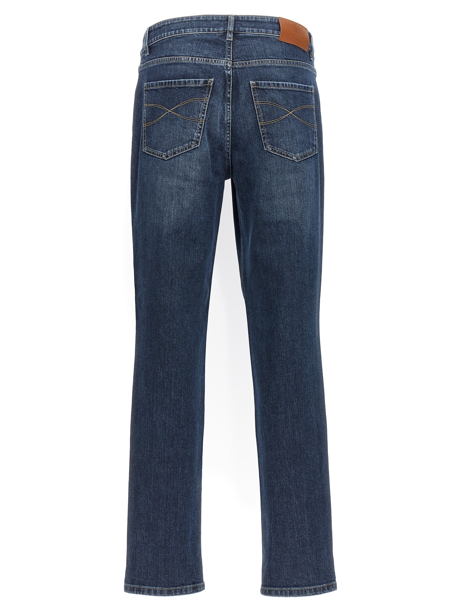 Brunello Cucinelli Logo Embroidery Stretch Jeans