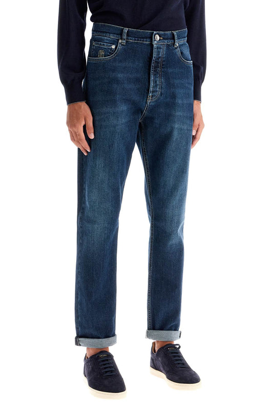 Brunello Cucinelli 'Stretch Denim Iconic Fit Jeans For A Blue