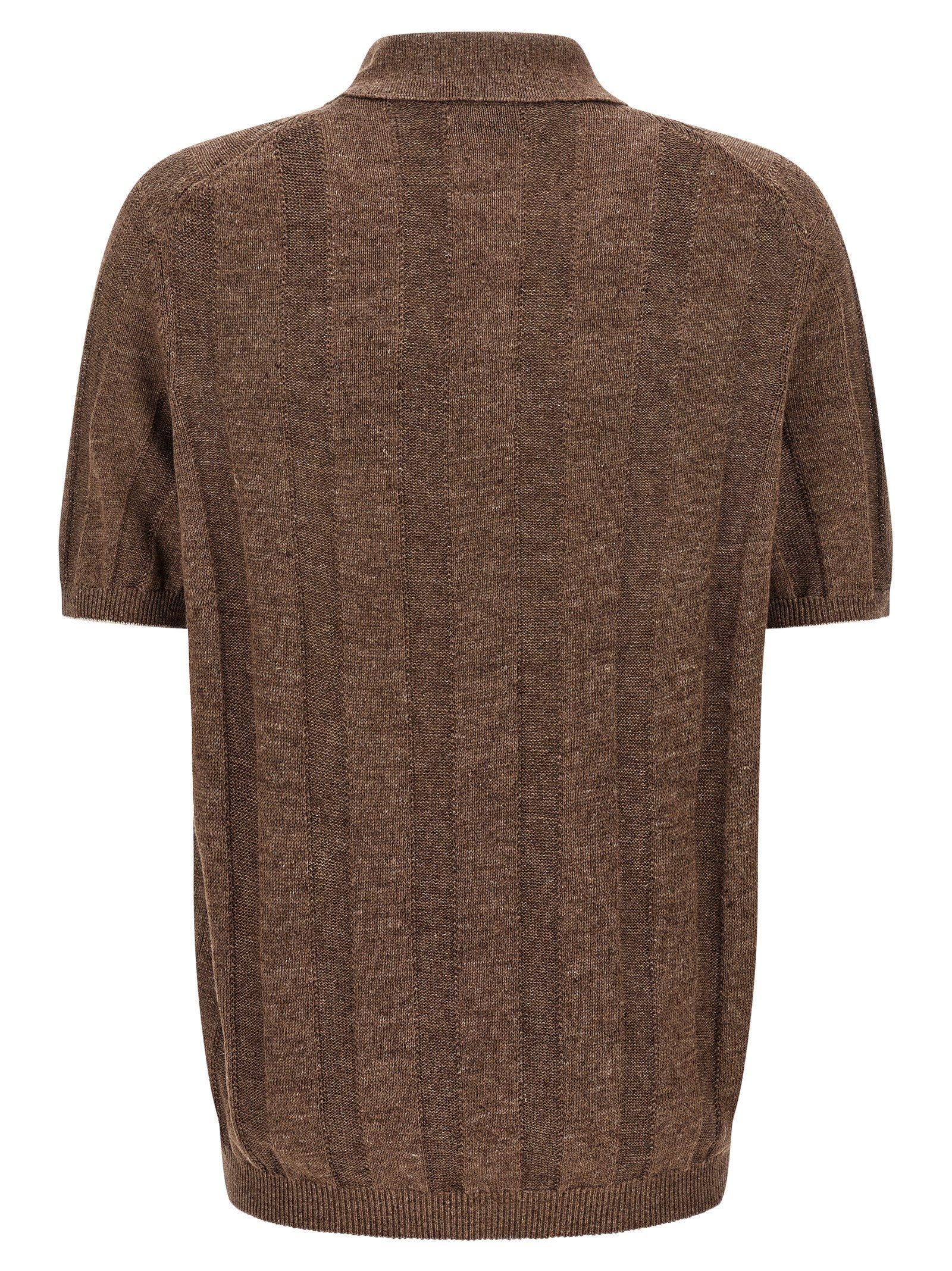 Brunello Cucinelli Wide Ribbed Polo Shirt