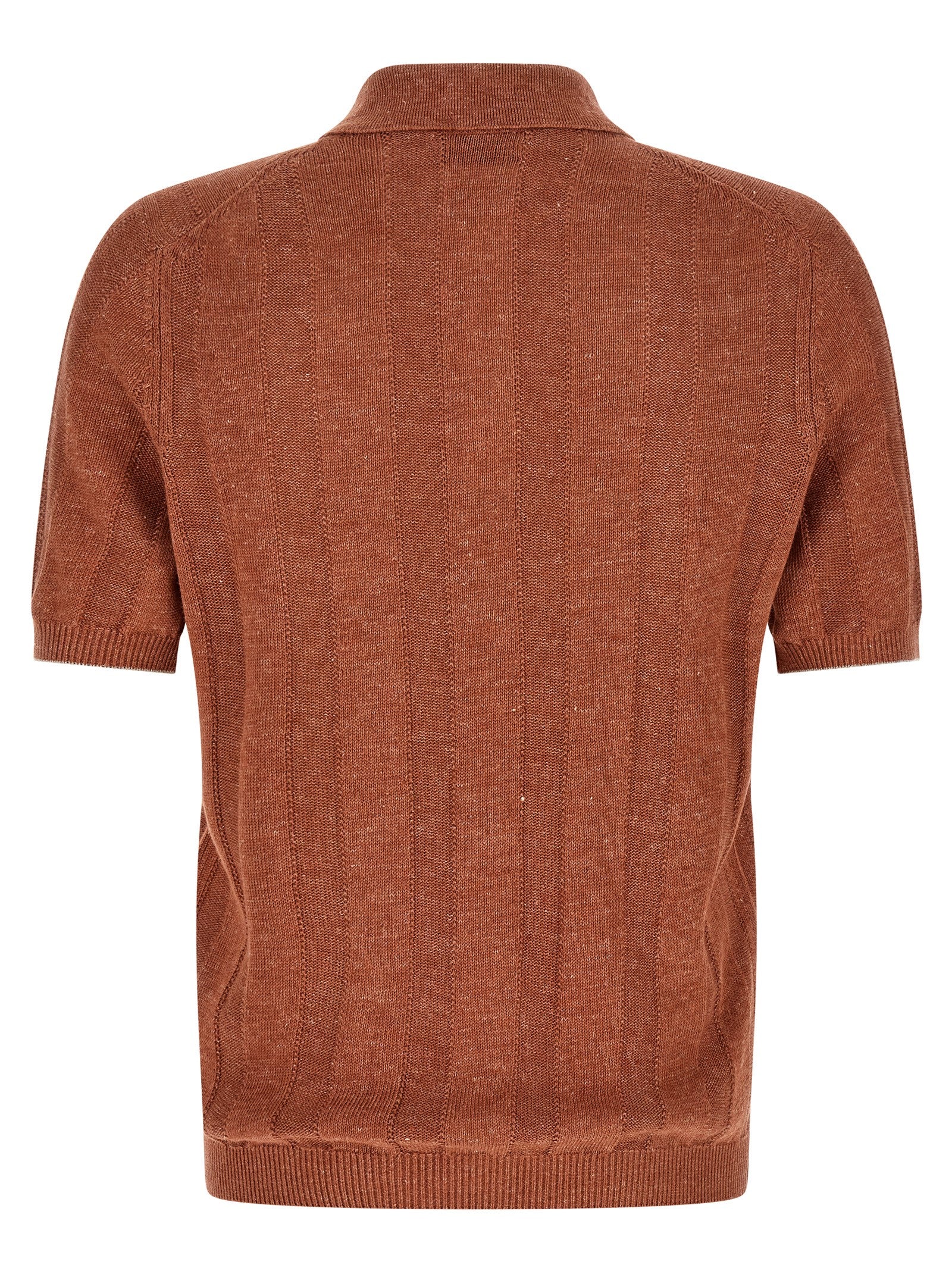 Brunello Cucinelli Wide Ribbed Polo Shirt