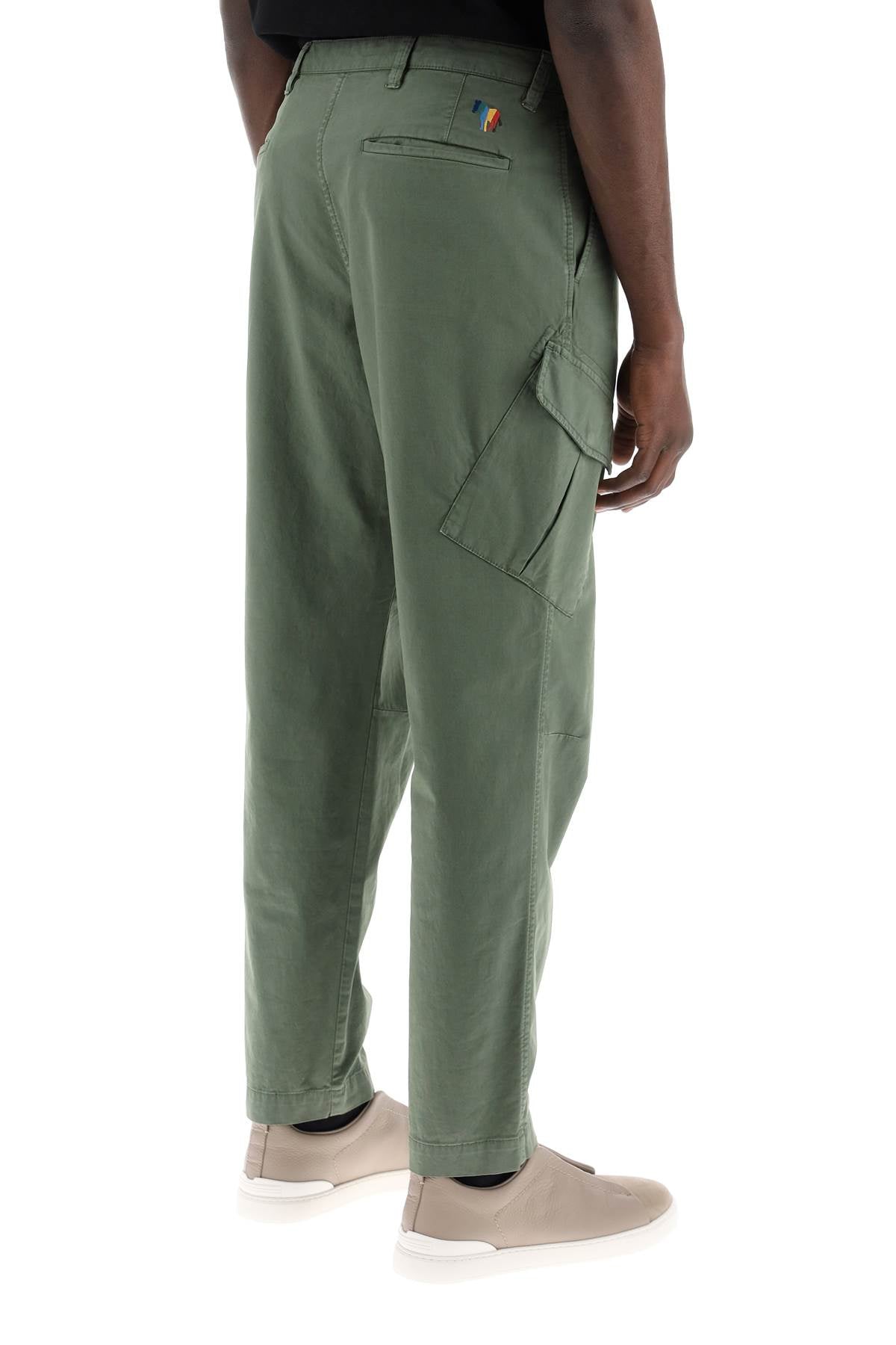 Paul Smith Stretch Cotton Cargo Pants For Men/W Green