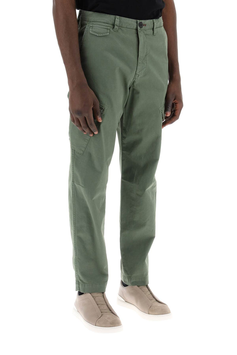 Paul Smith Stretch Cotton Cargo Pants For Men/W Green