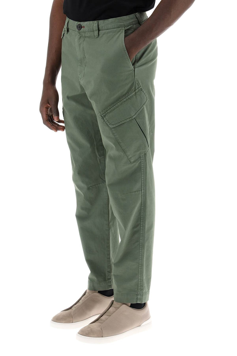 Paul Smith Stretch Cotton Cargo Pants For Men/W Green