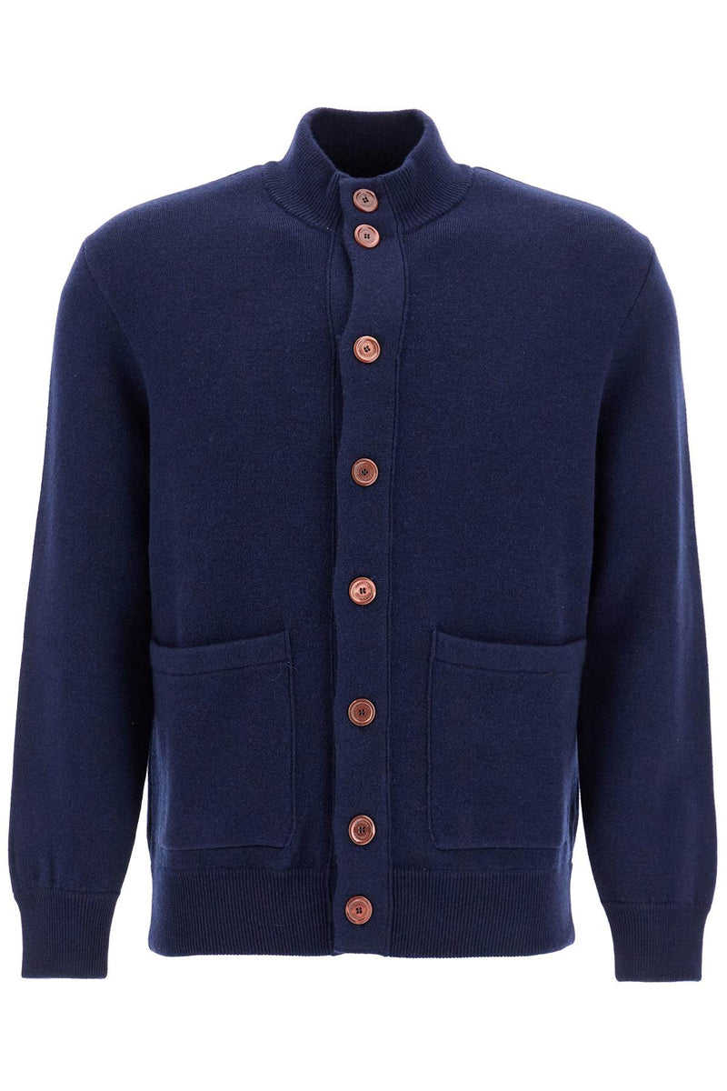 Brunello Cucinelli Double Knit Cardigan In Seven Blue