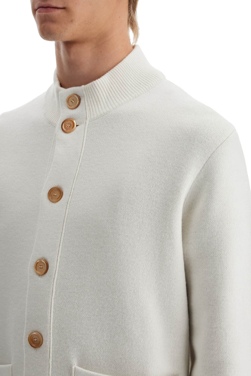 Brunello Cucinelli Double Knit Cardigan In Seven White