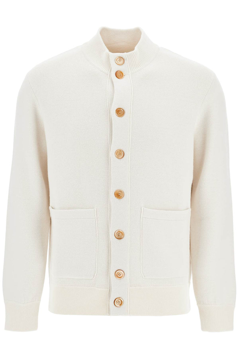 Brunello Cucinelli Double Knit Cardigan In Seven White