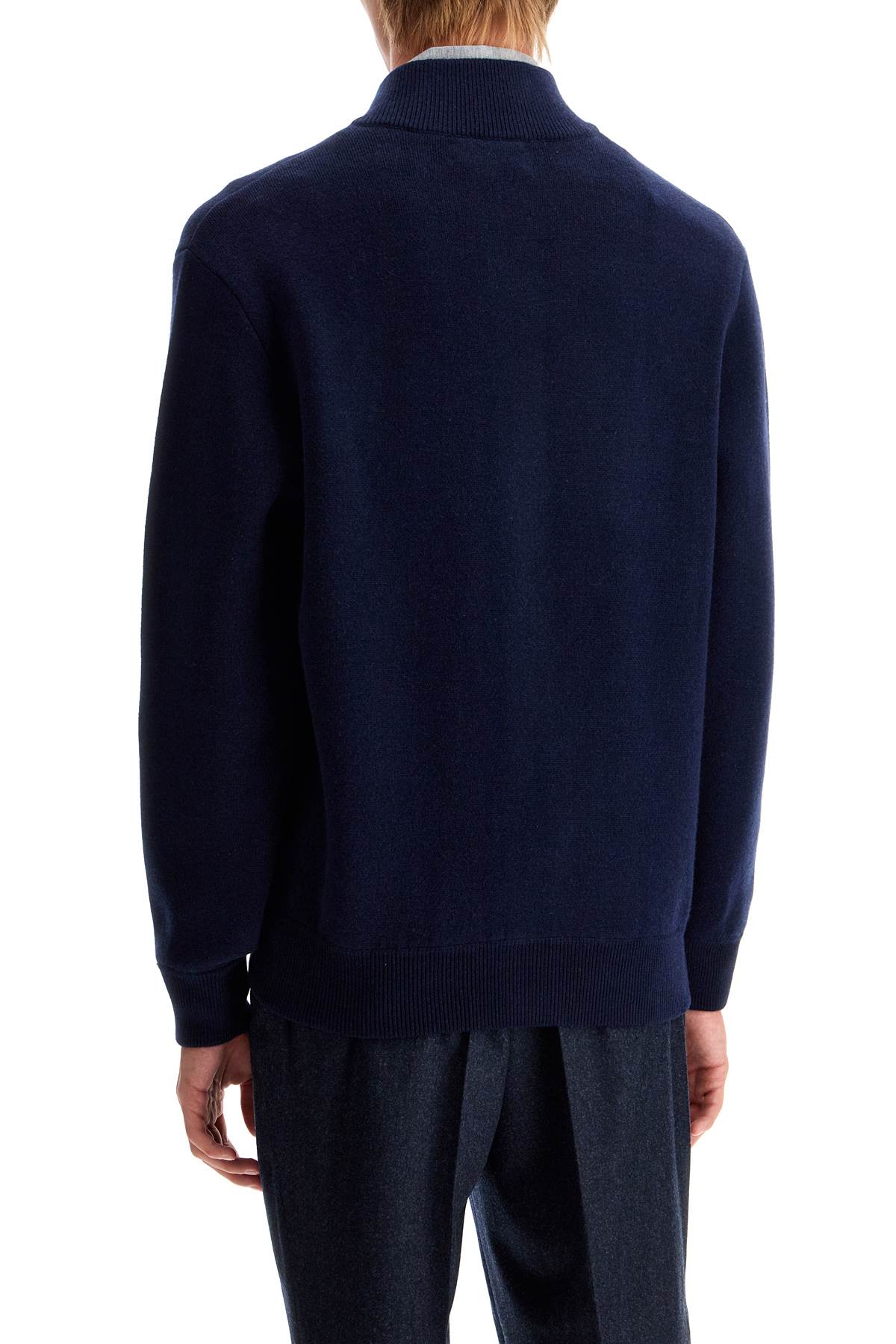 Brunello Cucinelli Double Knit Cardigan In Seven Blue