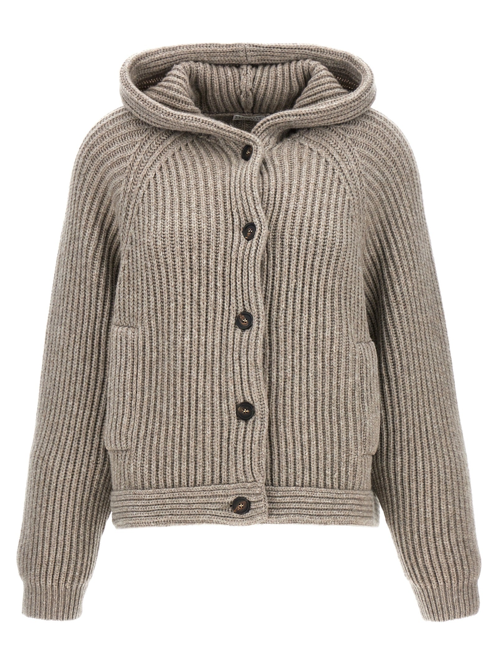 Brunello Cucinelli Ribbed Hooded Cardigan