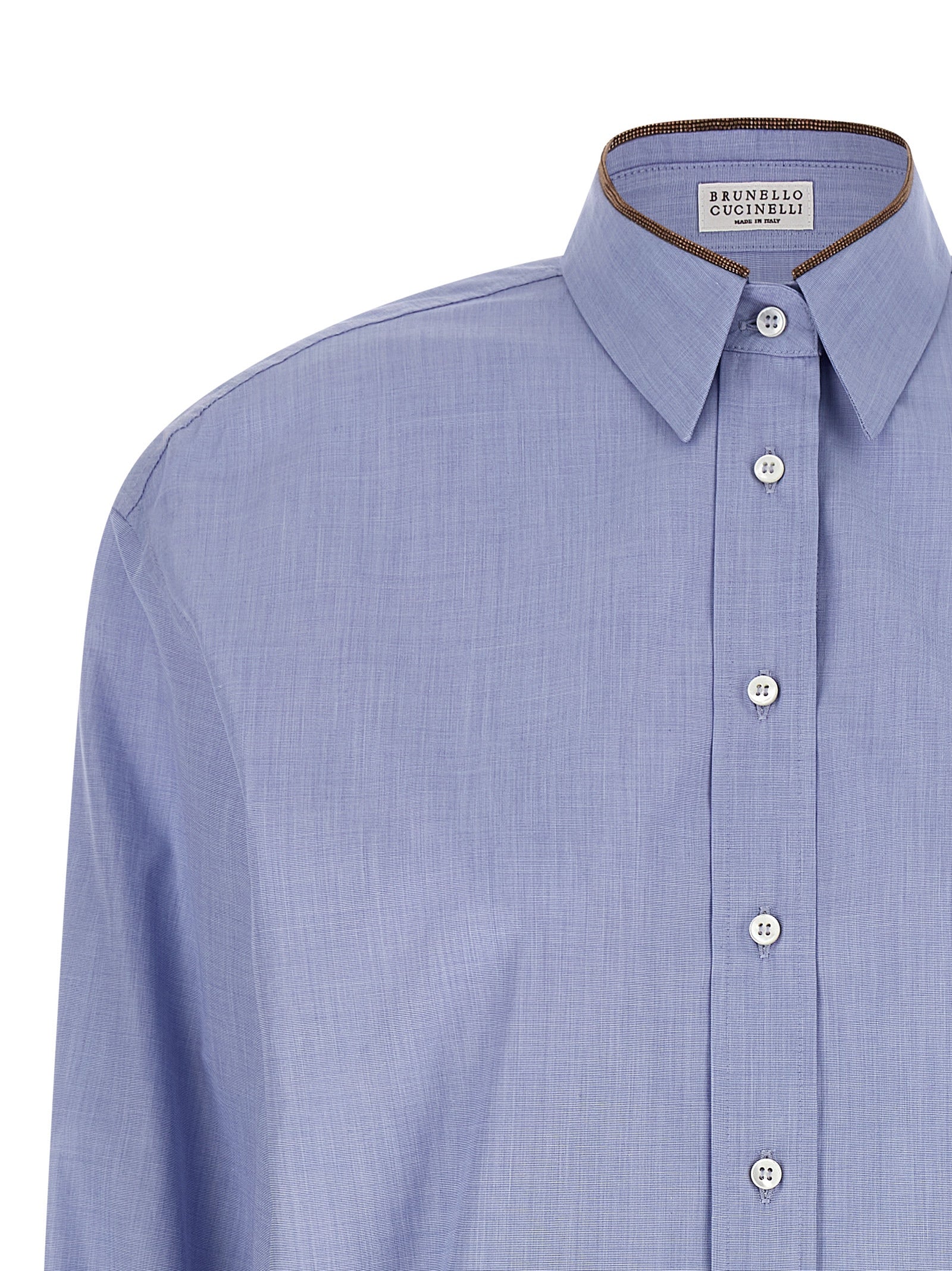 Brunello Cucinelli 'Shiny Collar Detail' Shirt