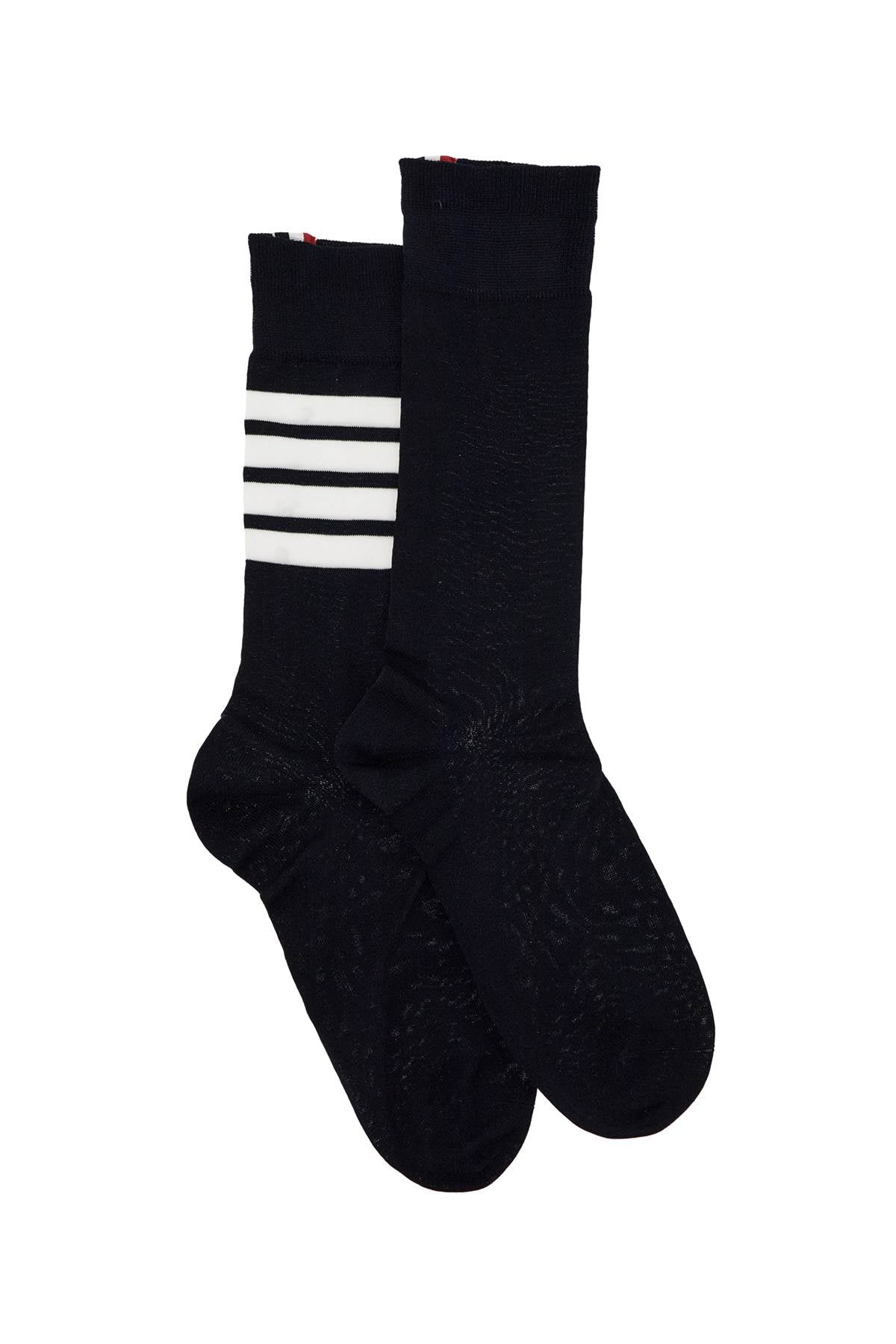 Thom Browne Long 4-Bar Lightweight Cotton Socks