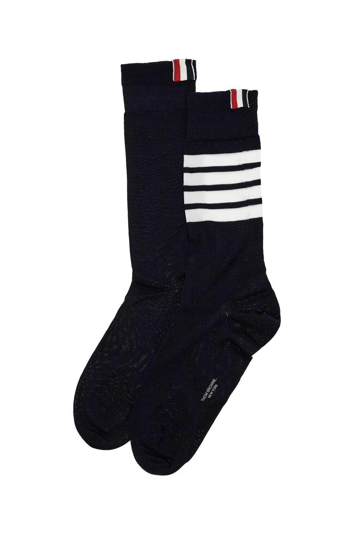 Thom Browne Long 4-Bar Lightweight Cotton Socks