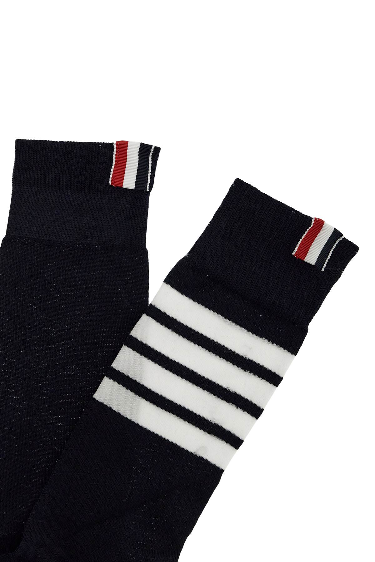 Thom Browne Long 4-Bar Lightweight Cotton Socks