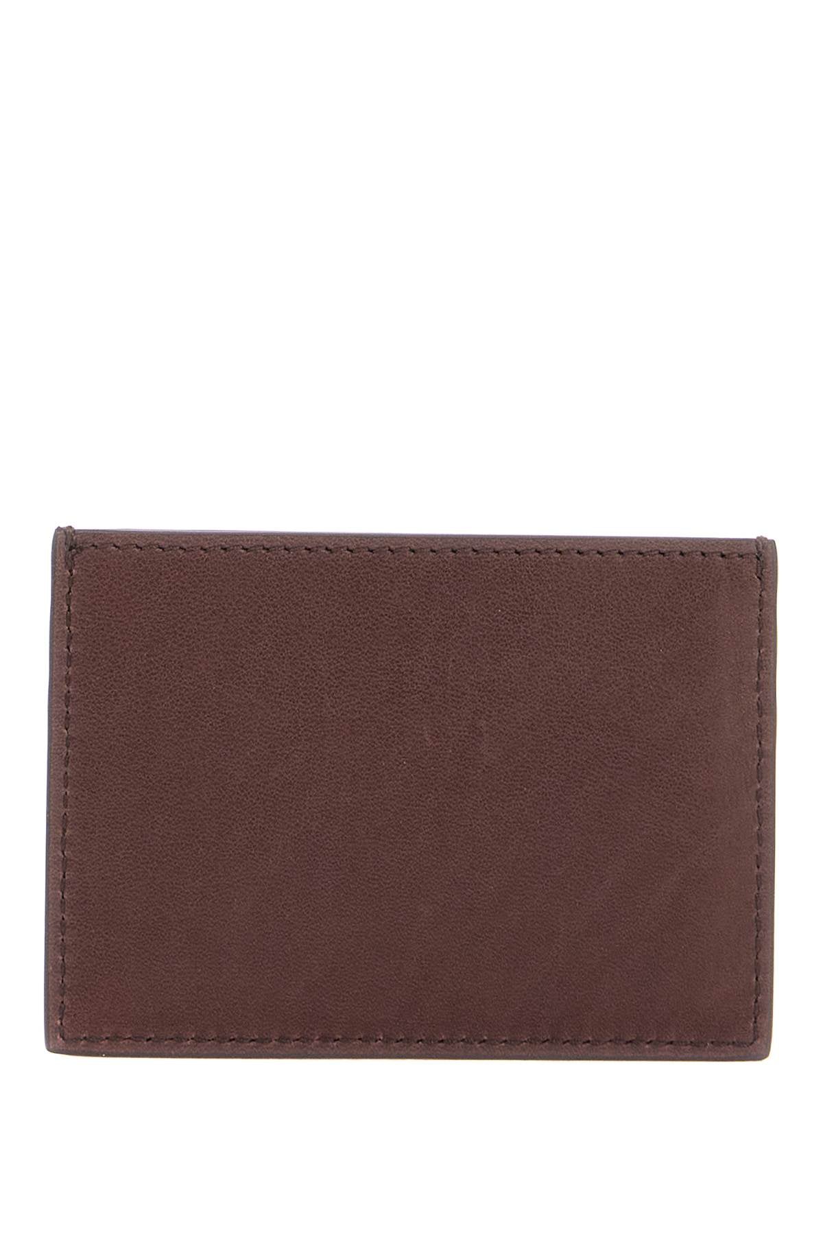 Thom Browne Compact Dark Brown Calfskin Credit Card Holder