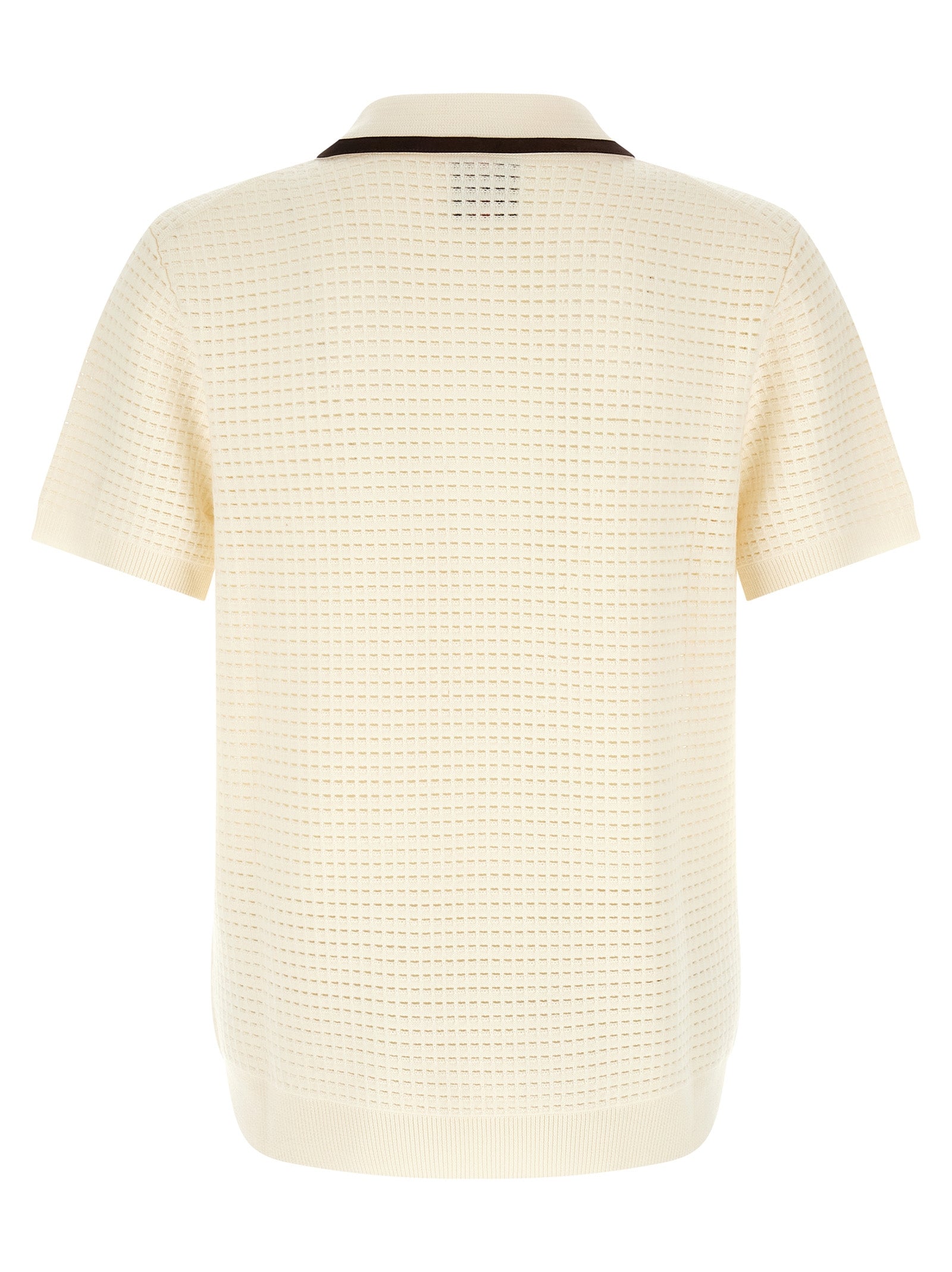 Casablanca 'Waffle Stitch' Knit Polo Shirt
