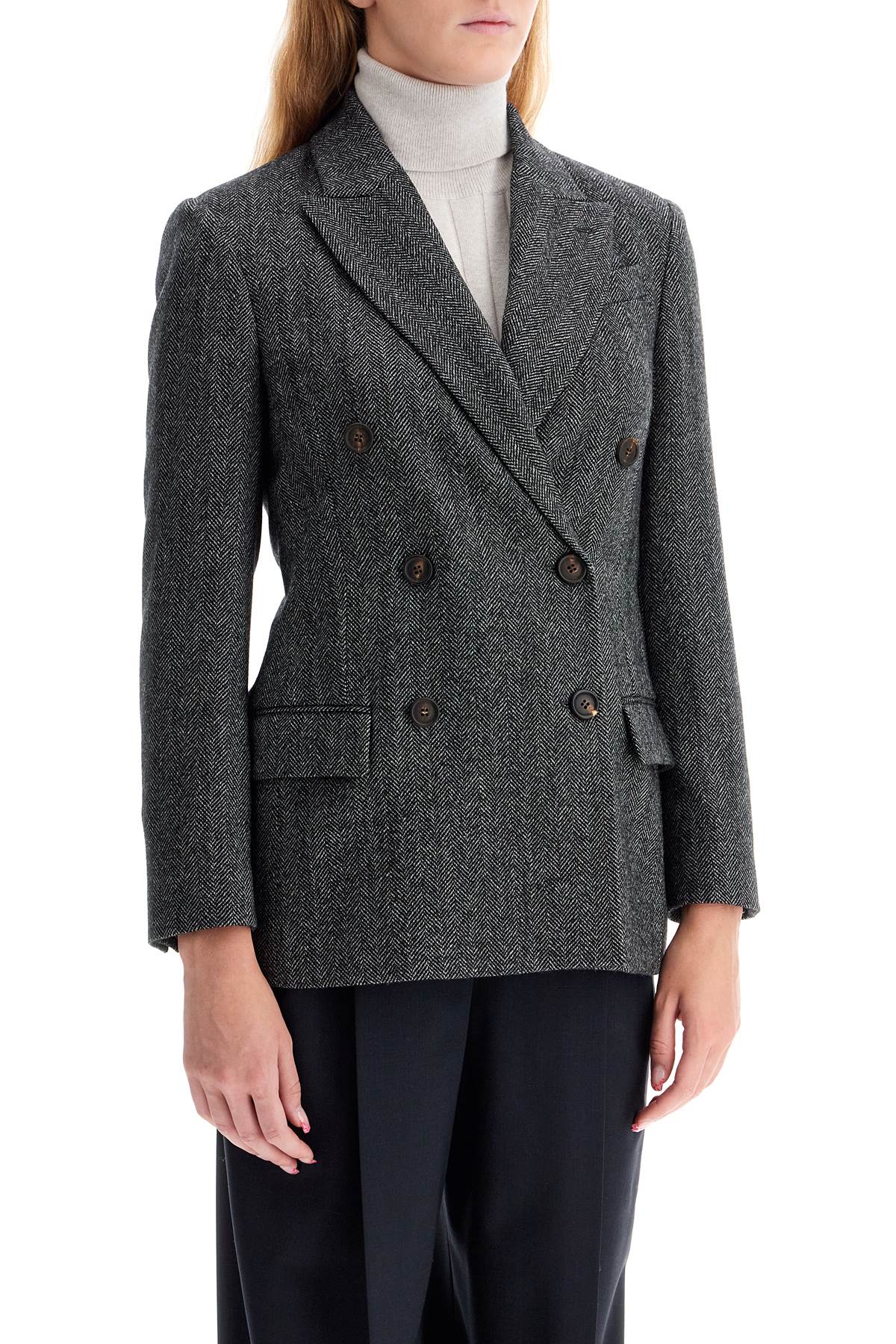 Brunello Cucinelli 'Chevron Wool Carded Techno Jacket'