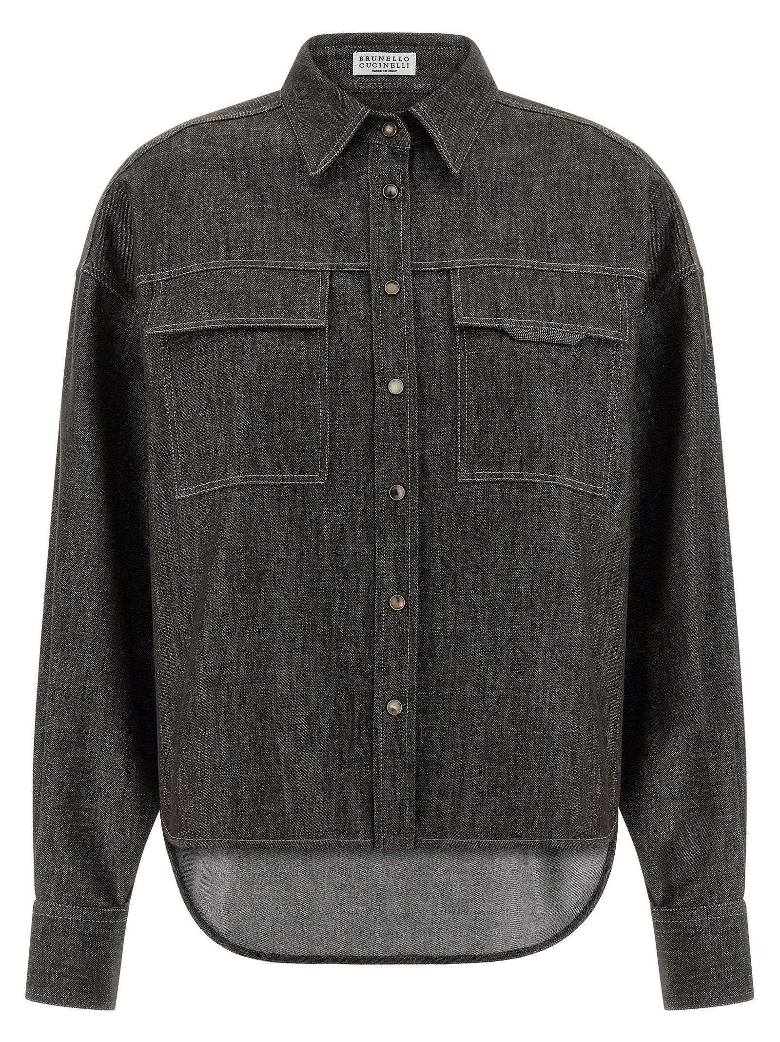Brunello Cucinelli Lamé Denim Shirt